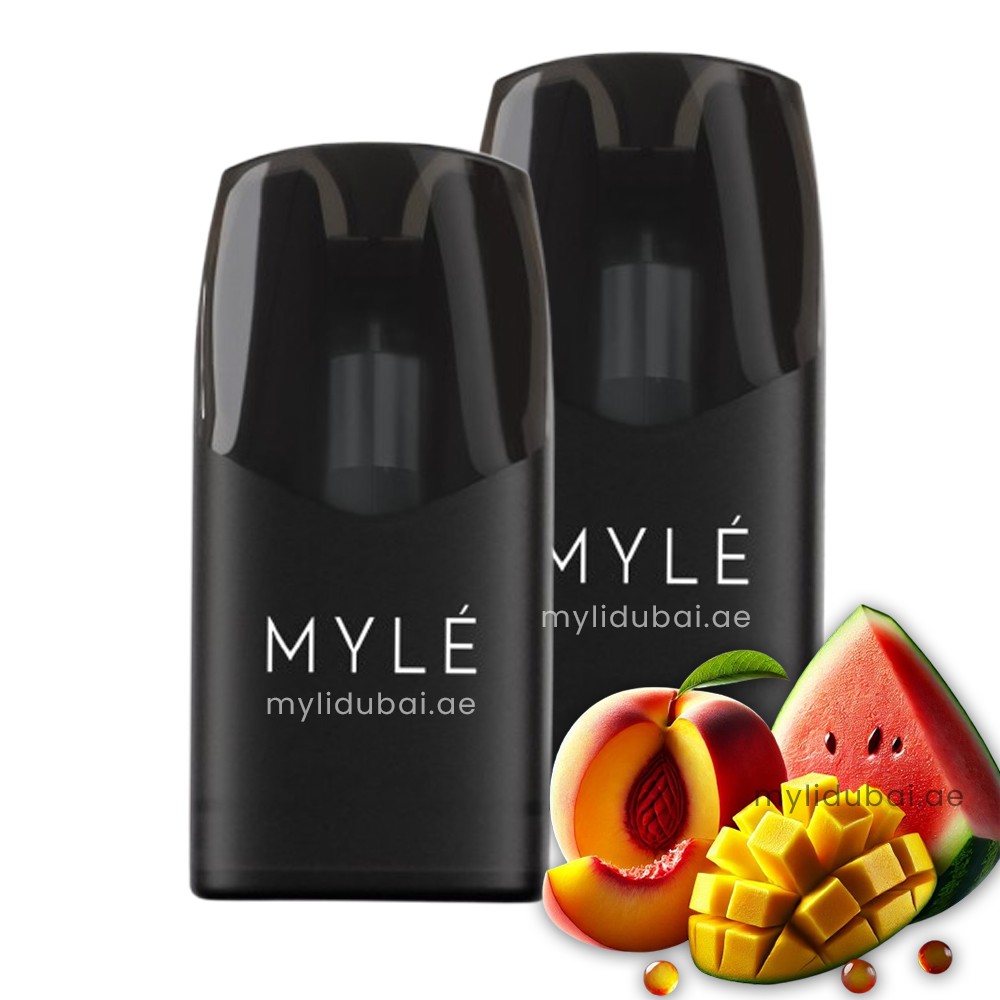 Myle Meta V5 Peach Mango Watermelon Pods 1 Myle Meta V5 Peach Mango Watermelon Pods